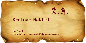 Kreiner Matild névjegykártya
